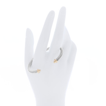 DAVID YURMAN Sterling Silver 14K Yellow Gold 5mm Cable Classics Bracelet