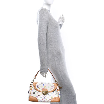 LOUIS VUITTON Monogram Multicolor Beverly MM White