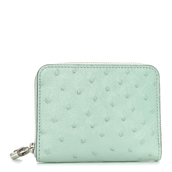 LOUIS VUITTON Ostrich Zippy Coin Purse Candy Green
