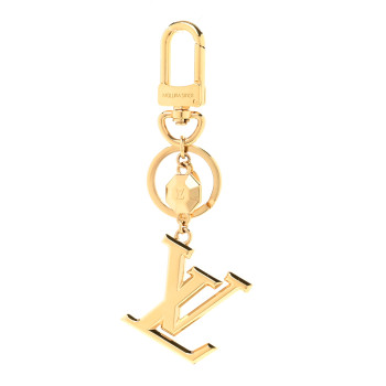LOUIS VUITTON Metal LV Facettes Bag Charm Key Holder Gold