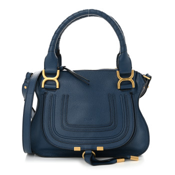 CHLOE Calfskin Small Marcie Satchel Blue