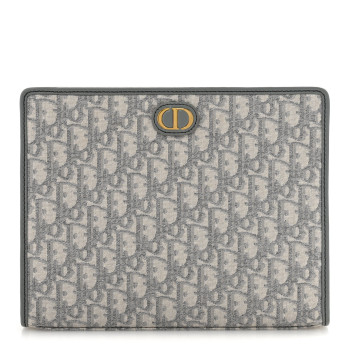 CHRISTIAN DIOR Oblique Medium 30 Montaigne Pouch Grey