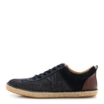 LOUIS VUITTON Denim Suede Espadrille Mens Sneakers 10  Blue