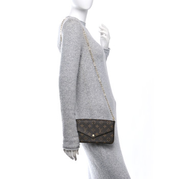 LOUIS VUITTON Monogram My LV World Tour Pochette Felicie Chain Wallet Black