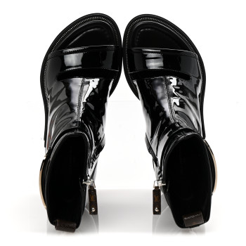 LOUIS VUITTON Patent Calfskin Moonlight Boots 37 Black