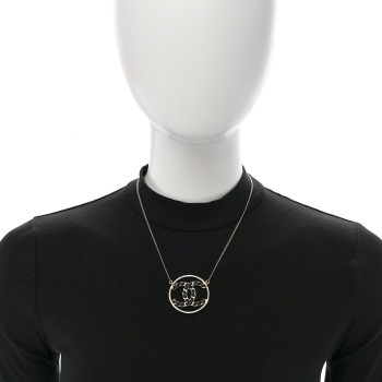 CHANEL Lambskin CC Chain Necklace Gold Black