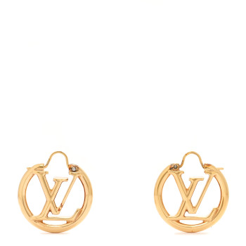 LOUIS VUITTON Metal Small Louise Hoop Earrings Gold