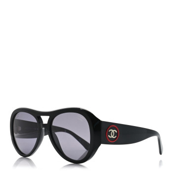 CHANEL Acetate CC Pilot Sunglasses 5508 Black