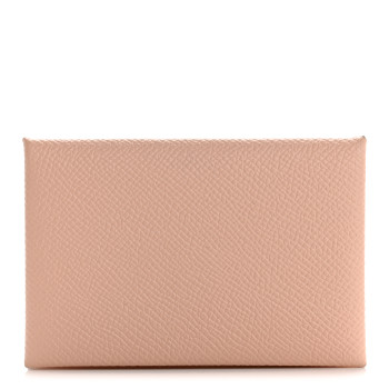 HERMES Epsom Calvi Card Case Rose Eglantine