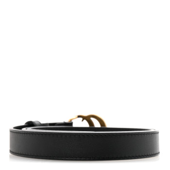 GUCCI Calfskin Double G 20mm Belt 70 28 Black