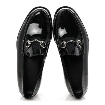 GUCCI Rubber Mens Horsebit Moccasin Loafers 10 Black