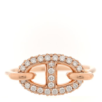 HERMES 18K Rose Gold Diamond Farandole Ring 53 6.25