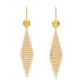TIFFANY 18K Yellow Gold Mini Elsa Peretti Mesh Earrings