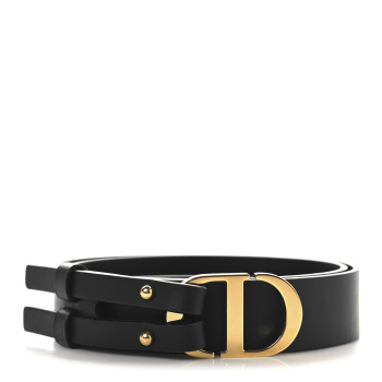 CHRISTIAN DIOR Calfskin 30 Montaigne Belt 95 38 Black