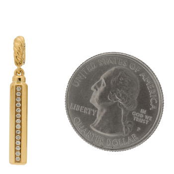DAVID YURMAN 18K Yellow Gold Diamond Lexington Barrel Amulet Pendant