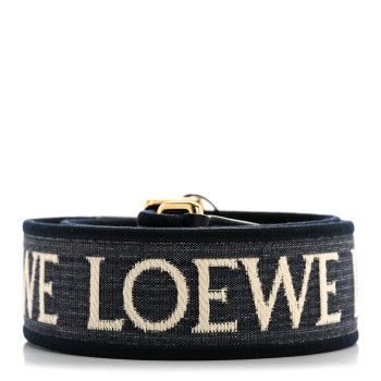 LOEWE Calfskin Jacquard Anagram Strap Deep Navy