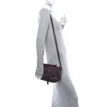 BOTTEGA VENETA Nappa Intrecciato Double Sided Crossbody Bag Aubergine