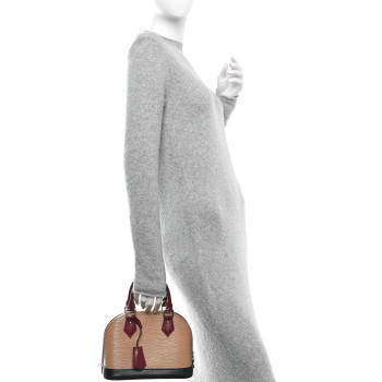 LOUIS VUITTON Epi Tri-Color Alma BB Vanilla Fuchsia Black