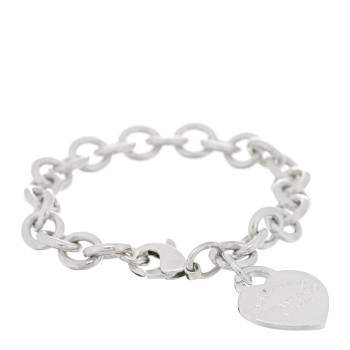 TIFFANY Sterling Silver Return to Tiffany Heart Tag Charm Bracelet