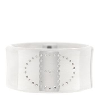 HERMES Sterling Silver GM Eclipse Ruban Ring 55 7.25