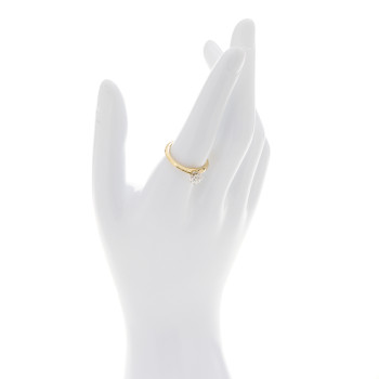 TIFFANY 18K Yellow Gold Platinum Diamond .70ct Solitaire Engagement Ring 56 7.5
