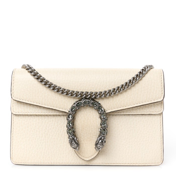 GUCCI Dollar Calfskin Crystal Super Mini Dionysus Shoulder Bag Mystic White Black Diamond