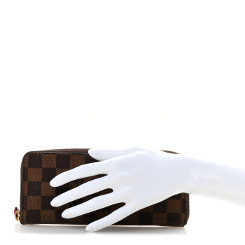 LOUIS VUITTON Damier Ebene Clemence Wallet Cherry