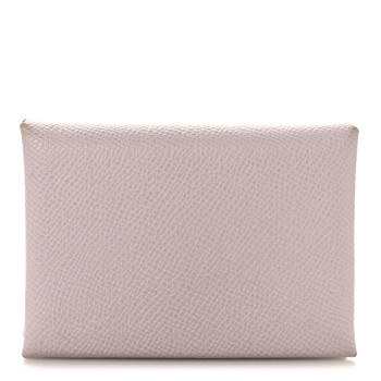HERMES Epsom Calvi Duo Card Case Mauve Pale