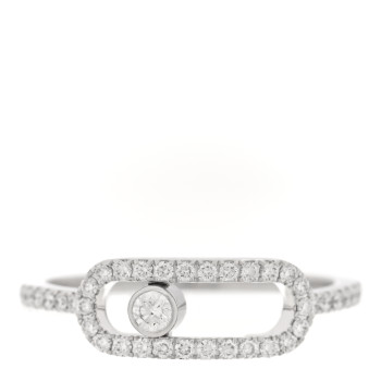 MESSIKA 18K White Gold Diamond Large Move Uno Pave Ring 53 6.5