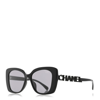 CHANEL Acetate Strass Polarized Square Sunglasses 5422-B-A Black