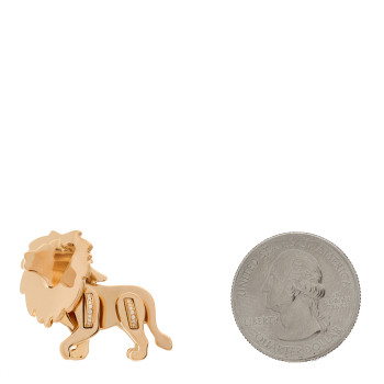 TIFFANY 18K Rose Gold Diamond Save the Wild Lion Brooch