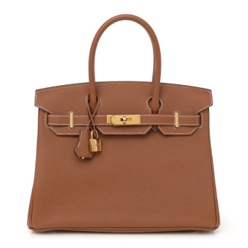 HERMES Togo Brikin 30 Gold