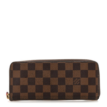 LOUIS VUITTON Damier Ebene Clemence Wallet Cherry
