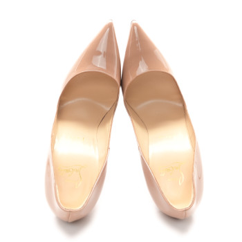 CHRISTIAN LOUBOUTIN Patent So Kate 120 Pumps 37 Nude