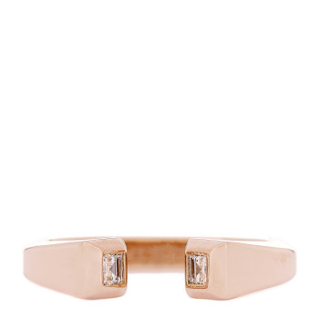 HERMES 18K Rose Gold Diamond PM Clou de Forge Ring 49 5