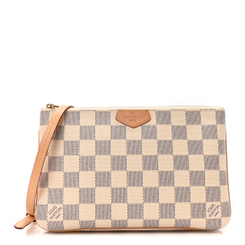 LOUIS VUITTON Damier Azur Double Zip Pochette LOUIS VUITTON Damier Azur Double Zip Pochette