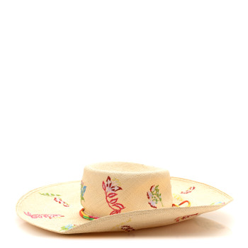 HERMES Straw Englantine Hat 56 Naturel Amazone Pop