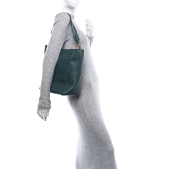 CELINE Soft Grained Calfskin Sangle Bucket Bag Amazone
