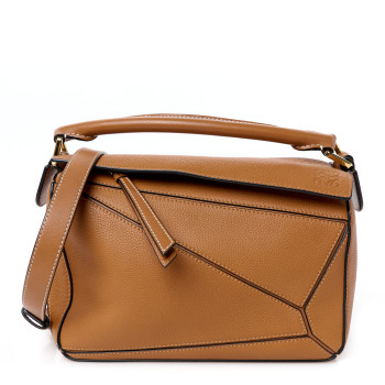 LOEWE Calfskin Small Puzzle Bag Tan
