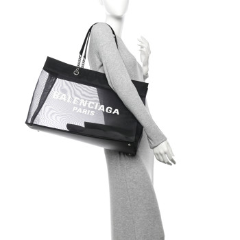BALENCIAGA Mesh Large Duty Free Tote Black