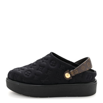 LOUIS VUITTON Nylon Embossed Monogram Aspen Platform Clog Mules 39.5 Black LOUIS VUITTON Nylon Embossed Monogram Aspen Platform Clog Mules 39.5 Black