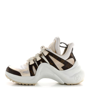 LOUIS VUITTON Patent Monogram LV Archlight Sneakers 37 White