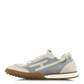 HERMES Suede Goatskin Jet Sneakers 37 Gris Nuage White