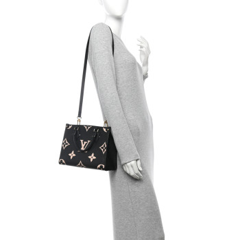 LOUIS VUITTON Empreinte Monogram Giant Onthego PM Black Beige