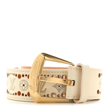 LOUIS VUITTON Nomade Perforation Belt 90 36 White LOUIS VUITTON Nomade Perforation Belt 90 36 White