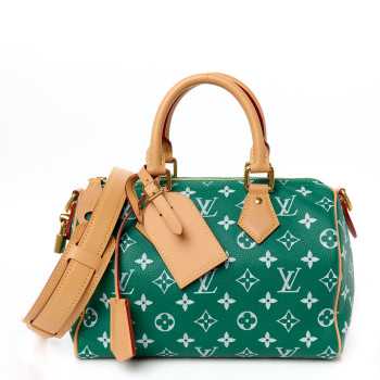 LOUIS VUITTON Calfskin Monogram Speedy P9 Bandouliere 25 Green