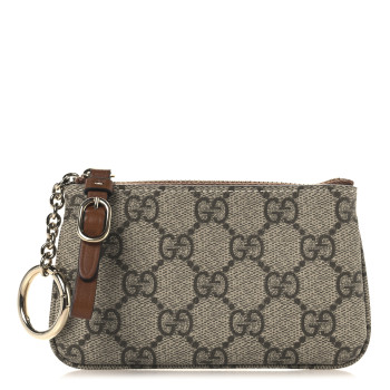 GUCCI GG Supreme Monogram Selleria Key Case Brown