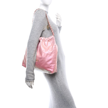 CHANEL Metallic Shaded Calfskin Quilted Chanel 22 Pink