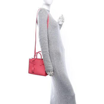 SAINT LAURENT Calfskin Nano Sac De Jour Rose Clair