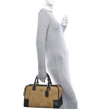 LOEWE Suede Calfskin Amazona 36 Gold Brown